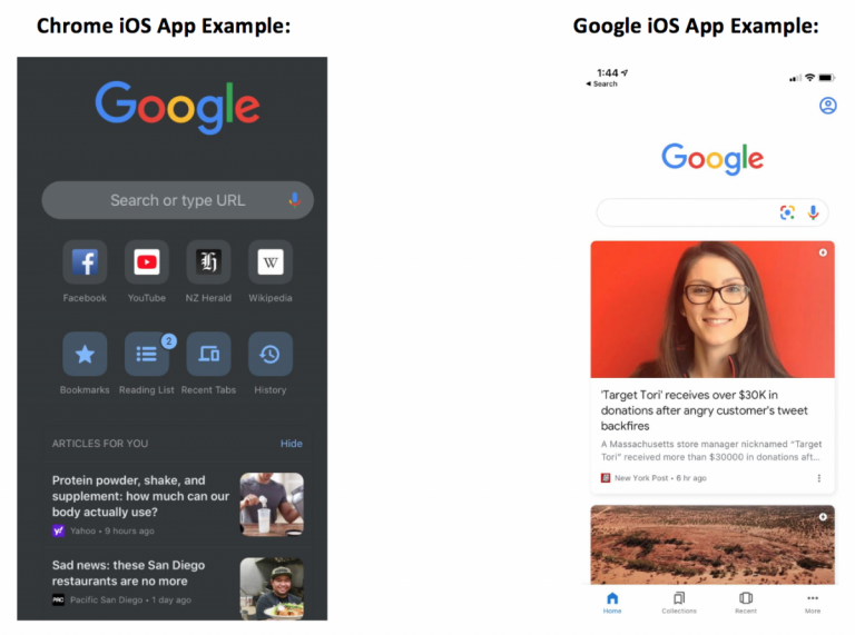 گوگل دیسکاور در ابزارهای مختلف